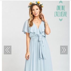 Audrey Maxi Dress - Steel Blue Chiffon